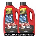 DRANO MAX ULTRA GEL DRAIN OPENER, 2 PK., 160 FL. O