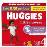 HUGGIES LITTLE MOVERS BABY DIAPERS, SIZE 4 (22-37