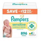 PAMPERS SENSITIVE BABY WIPES, FRAGRANCE FREE, 16 P