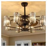 $365 CRYSTAL CHANDELIER CEILING FAN VINTAGE FANDEL