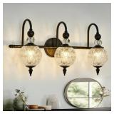 $117 PIEPOOYE VINTAGE BATHROOM LIGHT FIXTURES BLAC