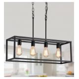 AMZASA BLACK RECTANGLE ISLAND LIGHTING RECTANGULAR