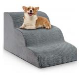 CHIC THREADS DOG STAIRS FOR SMALL DOGS, 3-STEP DOG