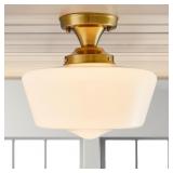 YOUNGRENDER SEMI FLUSH MOUNT CEILING LIGHT, GOLD S