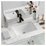 UNDERMOUNT BATHROOM SINK RECTANGLE, HUGSLEEK INTER