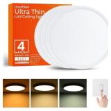 4PACK 15.8INCH LED FLUSH MOUNT CEILING LIGHT FIXTU