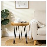 ROUND LIVE EDGE WOOD END TABLE, 14" SMALL NATURAL