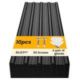 10 PCS METAL ROOFING PANELS - CORRUGATED GALVANIZE