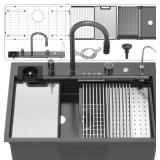 $450 33X22 INCH DROP IN KITCHEN SINK WITH WATERFAL