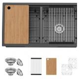 $171 BLACK 33"X19" KITCHEN SINK WORKSTATION - 50/5