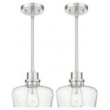 $106 EMAK MODERN BRUSHED NICKEL PENDANT LIGHTS KIT