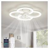 LOW PROFILE CEILING FANS WITH LIGHTS AND REMOTE, F