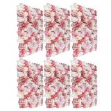 6-PIECE 23.62 IN. X 15.74 IN. WHITE AND PINK ARTIF