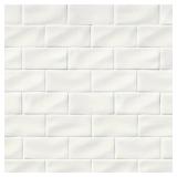 1 LOT (6) WHISPER WHITE 3 IN. X 6 IN. GLOSSY CERAM