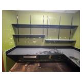 BLACK OFFICE WALL DESK & SHELVING