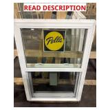 29 1/2 X 42 PELLA SINGLE HUNG WHITE VINYL WINDOW.