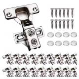 20-PACK SOFT CLOSE CABINET DOOR HINGES, STAINLESS