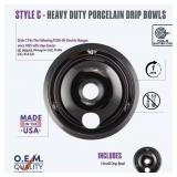 RANGE KLEEN 6 IN. DRIP BOWL IN BLACK PORCELAIN