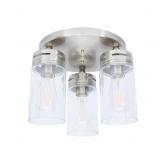 ALLEN + ROTH 3-LIGHT 12-IN BRUSHED NICKEL INTEGRAT
