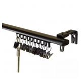 66 IN. - 120 IN. TRAVERSE CURTAIN ROD IN BLACK
