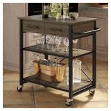 $297 32 IN. METAL FOLDING WOOD FINISH KITCHEN CART