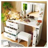 $266 WHITE MAKEUP VANITY DESK WITH HOLLYWOOD LIGHT