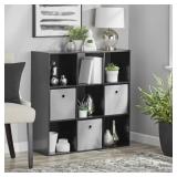 MAINSTAYS 9-CUBE STORAGE ORGANIZER, BLACK