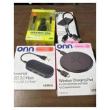 1 LOT (4) ASSORTED ONN CHARGERS