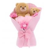 1 LOT (4) MEDIUM BEAR BOUQUET PLUSH, PINK, MOTHER