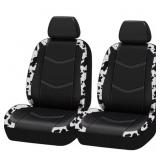 AUTO DRIVE UNIVERSAL FIT BLACK,WHITE COW FAUX LEAT