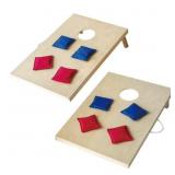 CORNHOLE WOODEN, STICK & SLIDE, 10 PIECES, 2 BOARD