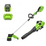 $298 GREENWORKS 60V 16" STRING TRIMMER & 630 CFM 1