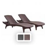 $220 KETER 2-PACK ALL-WEATHER GRENADA CHAISE LOUNG