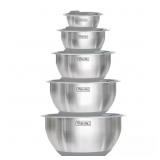 STAINLESS STEEL 10-PIECE MIXING BOWL SET WITH LIDS