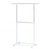 MAINSTAYS 2 TIER ADJUSTABLE CHROME GARMENT RACK WI