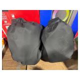 2 PIECE SET OF RED AND BLACK SEAT COVERS