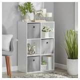 MAINSTAYS 6-CUBE STORAGE ORGANIZER, WHITE