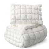 MAINSTAYS KIDS WHITE SOLID PUFFY COMFORTER SET, TW