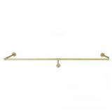 GOLD IRON INDUSTRIAL PIPE WALL MOUNTED CLOTHES RAC