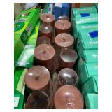 1 LOT (3) 3 PIECES JAR WITH TRAY SET-RUST COLOR