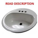 LAUREL ROUND DROP-IN BATHROOM SINK IN WHITE