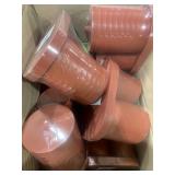 1 LOT (7) 3-PIECES JAR WITH TRAY SET-RUST COLOR