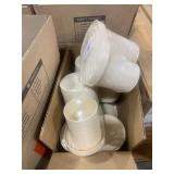 1 LOT (7) 3 PIECES JAR WITH TRAY SET-CREAM COLOR