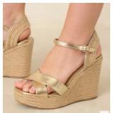 10W LOVELY STEPS GOLD PLATFORM WEDGES