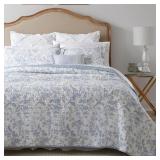 $103 LAURA ASHLEY - KING QUILT SET, SOFT COTTON BE