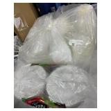 1 BAG OF PLASTIC CONTAINERS AND LIDS./1-PAPER PLAT