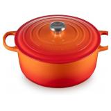 $329 LE CREUSET ENAMELED CAST IRON SIGNATURE ROUND