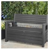 60 GAL KETER HUDSON PLASTIC STORAGE BENCH