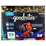 GOODNITES XS 28-43LBS 74 COUNT NIGHTTIME UNDERWEAR