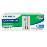 MARATHON 1/8 FOLD 2-PLY WHITE DINNER NAPKIN, 12 PK
